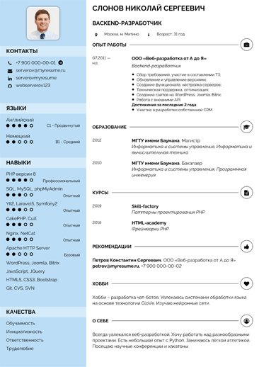 Образец резюме Администратора медицинского центра [8 шаблонов]