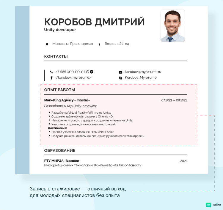 План Резюме Для Устройства На Работу [Образец Составления]