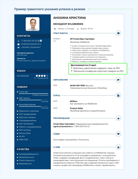 Профессиональные Успехи и Достижения в Резюме: 30+ Примеров