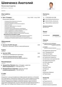 образец резюме финансового аудитора