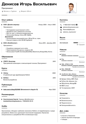 резюме программист