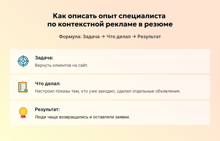 Как описать опыт специалиста по контекстной рекламе в резюме