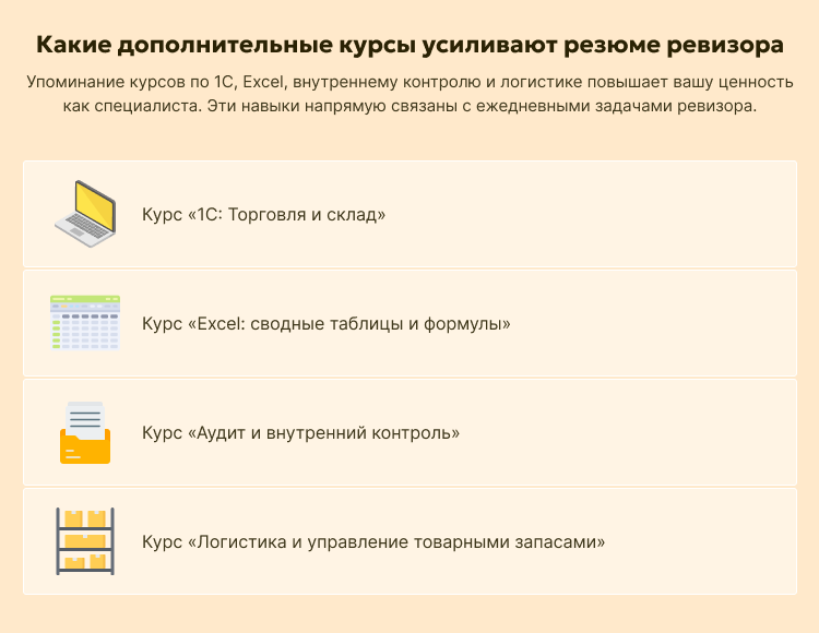 Какие дополнительные курсы усиливают резюме ревизора